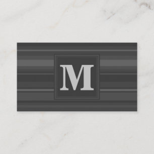 Carte De Visite Bandes de charbon de monogramme