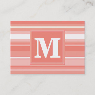 Carte De Visite Bandes de corail monogramme