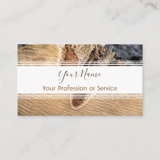 Carte De Visite Bandes en bois pour design d'intérieur et menuiser (Devant)