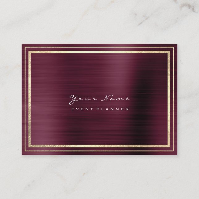 Carte De Visite Bandes encadrées Métal Mini Maroon Bourgogne (Devant)