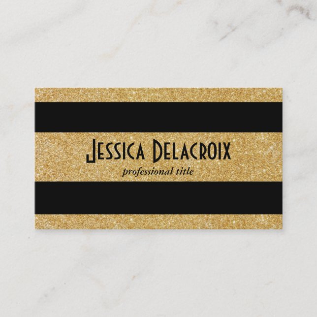Carte De Visite Bandes Gold et Black (Devant)