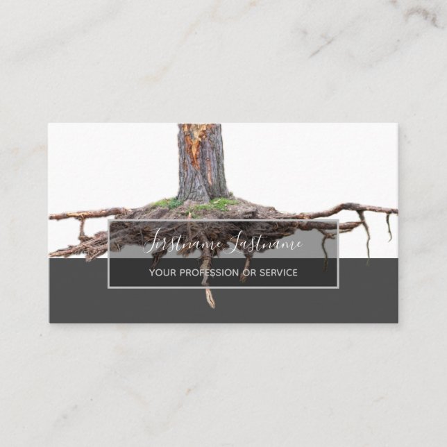Carte De Visite Bandes rectangulaires grises de l'arbre creusées (Devant)