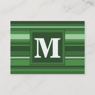 Carte De Visite Bandes vertes monogrammes