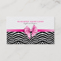 Bandes Zèbre Noir & Blanc Avec Bow Rose 2