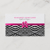 Bandes Zébrées Noir & Blanc Avec Bow Rose