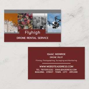 Carte De Visite Bannière Collage de drones, Pilote de drone