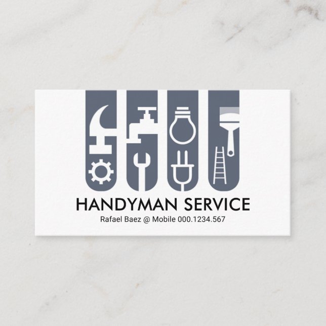 Carte De Visite Bannière Outils Handyman Construction (Devant)