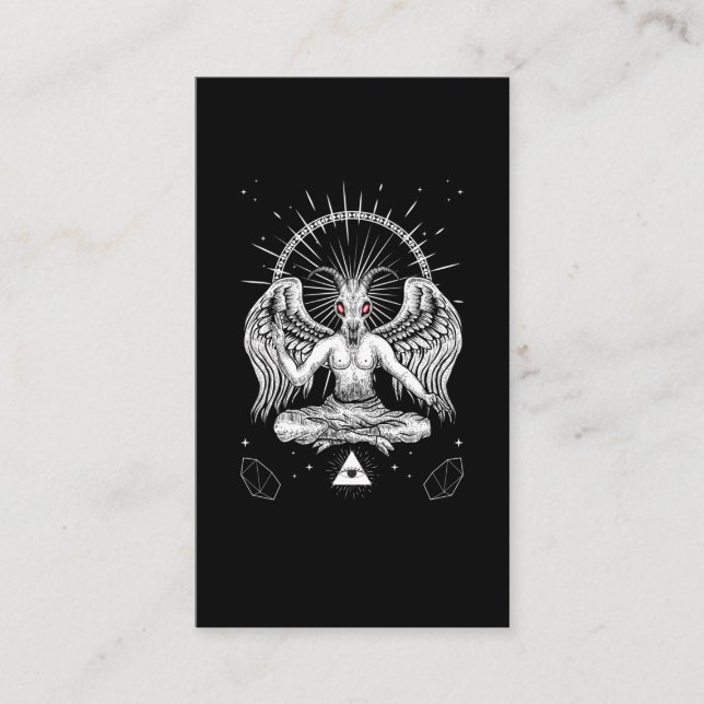 Carte De Visite Baphomet Satanic chèvre ailes diable Goth (Devant)