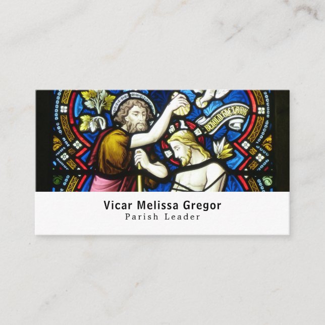 Carte De Visite Baptême de Jésus, christianisme, religieux (Devant)