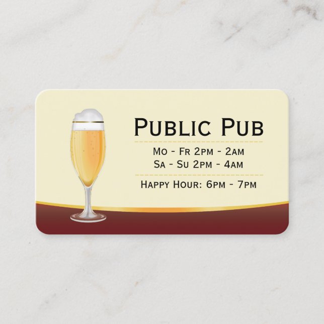 Carte De Visite Bar à bière et brasserie Pub Micro (Devant)