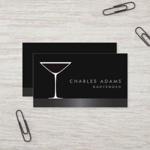Carte De Visite Bar à cocktails moderne et élégant à la martin