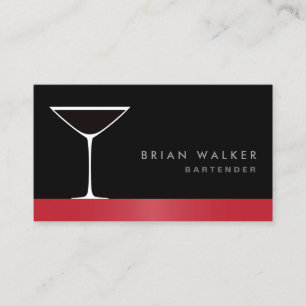 Carte De Visite Bar à cocktails moderne et élégant à la martin