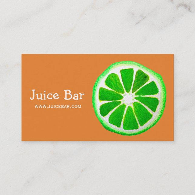 Carte De Visite Bar à jus boissons santé verte affaires (Devant)