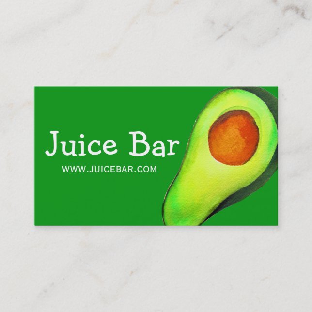 Carte De Visite Bar à jus boissons santé verte affaires (Devant)