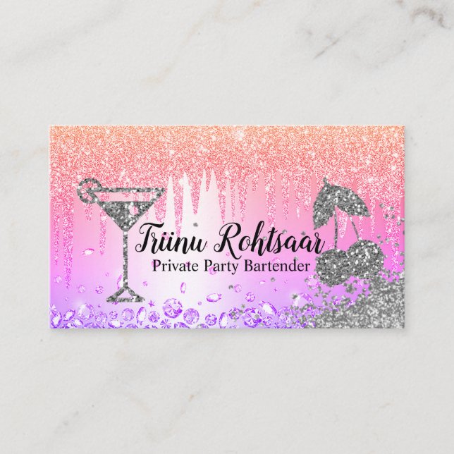 Carte De Visite Bar-Bar De Fête Privée Boissons De Restauration (Devant)