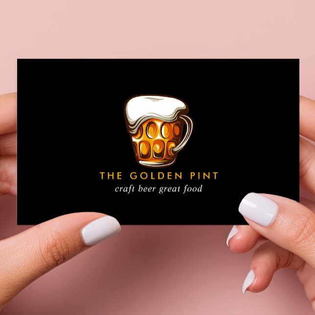 Carte De Visite Bar brasserie du logo de la bière (Créateur téléchargé)