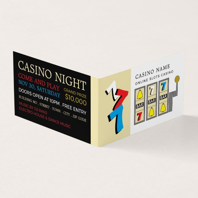 Carte De Visite Bar Slot Machine, Gestionnaire de Casino Détail (Extérieur)