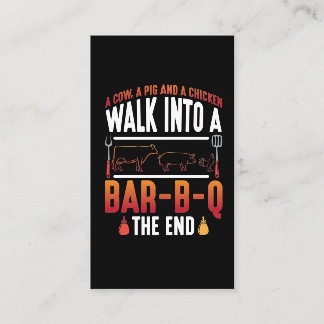 Carte De Visite Barbecue barbecue d'été Grillades de barbecue de p (Devant)