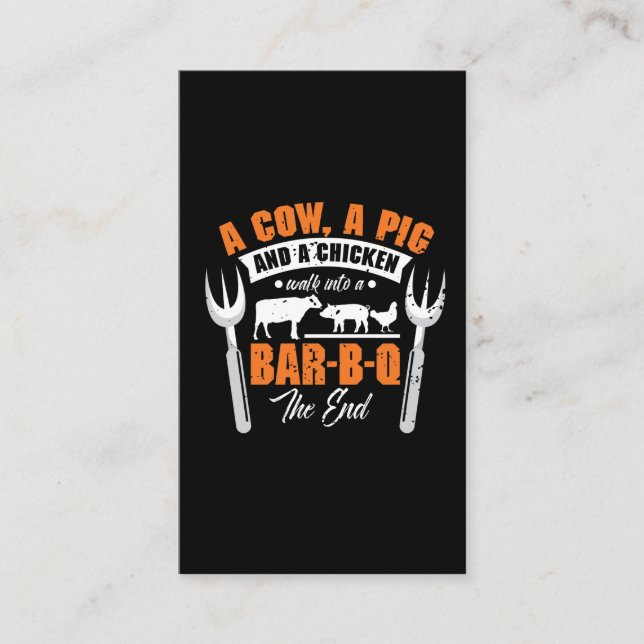 Carte De Visite Barbecue BBBQ Summer Love Story Grill (Devant)