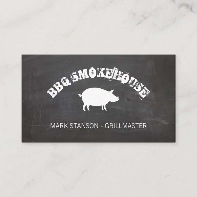 Carte De Visite Barbecue / Cochon / Arrière - plan de la calque (Devant)