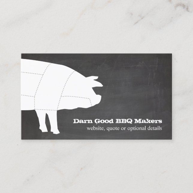 Carte De Visite Barbecue de cochon barbecue (Devant)