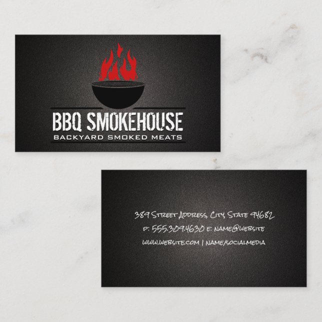 Carte De Visite Barbecue Grill | Cuisine (Devant / Derrière)