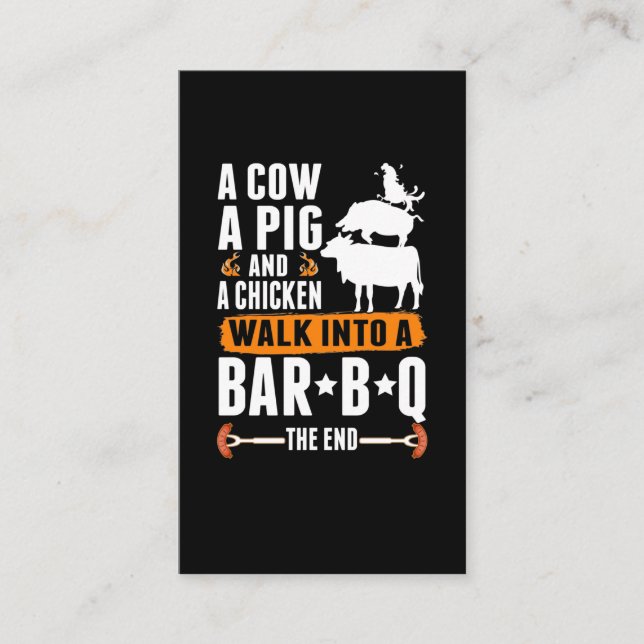 Carte De Visite Barbecue Sarcastique Humour Viande Louvain Grillat (Devant)