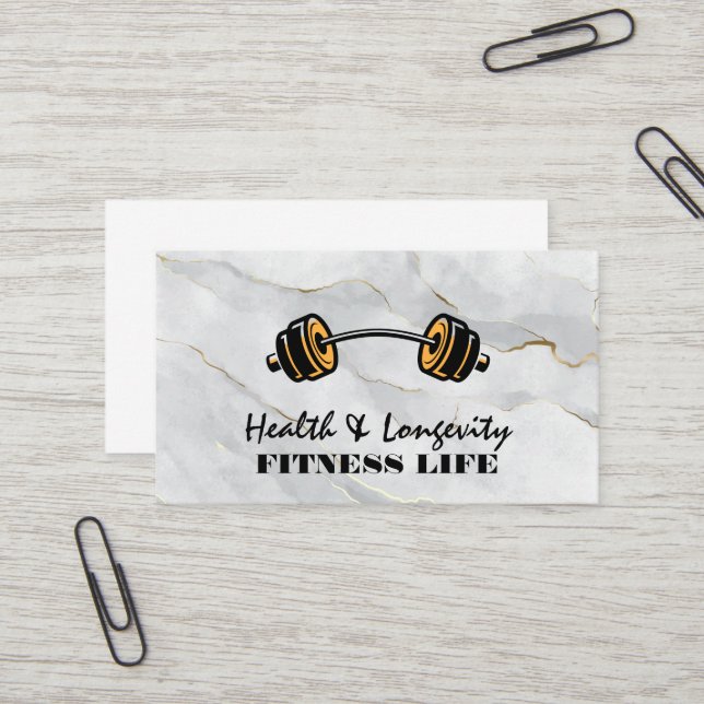 Carte De Visite Barbell | Logo de remise en forme (Devant/Arrière en situation)