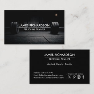 Carte De Visite Barbell Photo Moderne et Tendance Entraîneur Perso