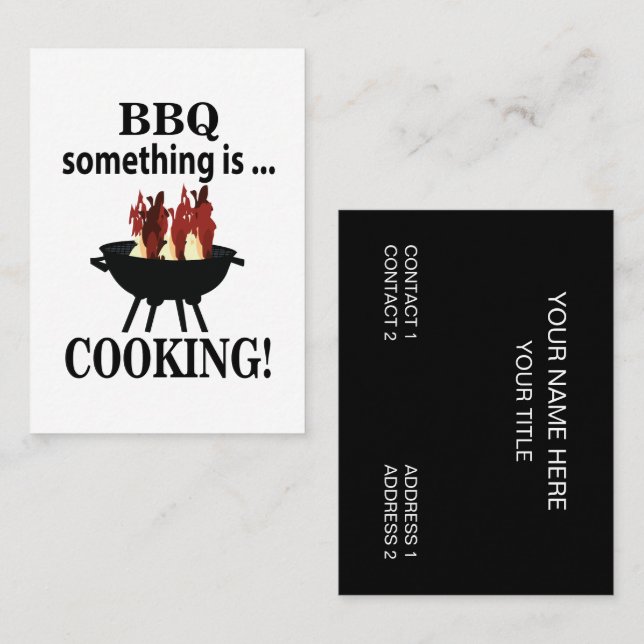 Carte De Visite Barbeque Cuisinier Chef barbecue (Devant / Derrière)