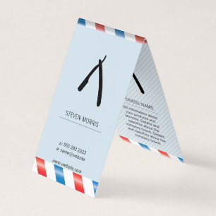 Carte De Visite Barber Blade Barber Poles Bébé Bleu