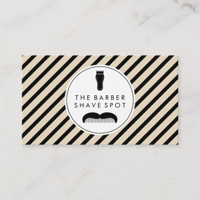 Carte De Visite Barber Clippers Mustache Combe (Devant)