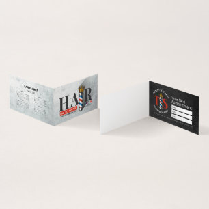 Carte De Visite Barber Hair Shop Couronne Barber Pole Rendez-vous