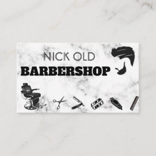 Carte De Visite Barber Hair Stlist luxe moderne en marbre