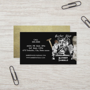 Carte De Visite Barber Mustache Gold Black Professional