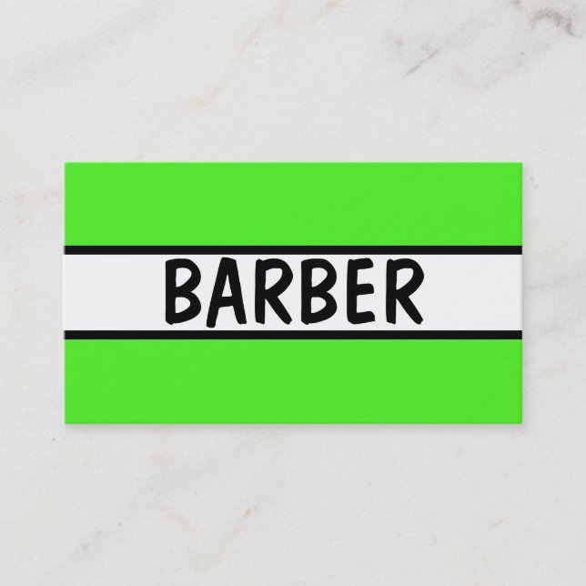 Carte De Visite Barber Neon Green (Devant)