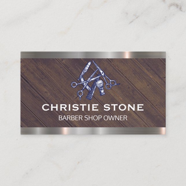 Carte De Visite Barber Shop | Accessoires de ciseaux (Devant)