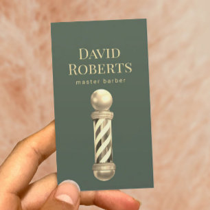 Carte De Visite Barber Shop Gold Barber Pole Barbier Barbier Hair 