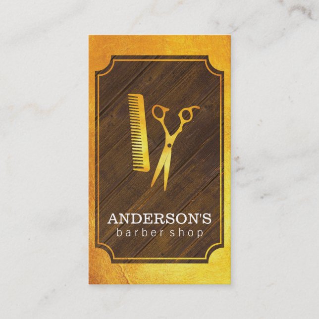 Carte De Visite Barber Shop | Golden II (Devant)