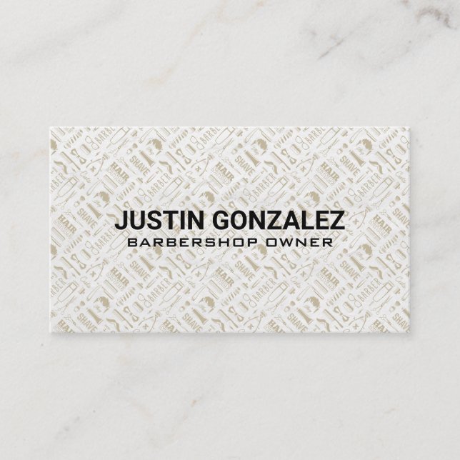 Carte De Visite Barber Shop Tools Motif (Devant)
