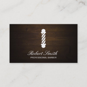 Carte De Visite Barber Shop Wood Poteau en barbier