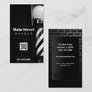 carte de visite barbershop code qr