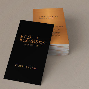 Carte De Visite Barbershop en or ciseau poteau de barbier promotio