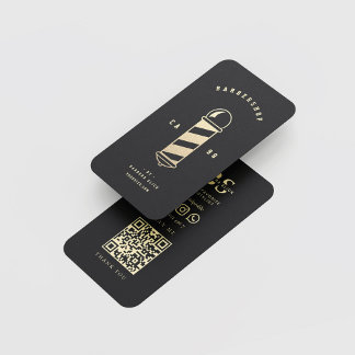 Carte De Visite Barbershop Haircut Hairstyliste Barber's Pole Blac