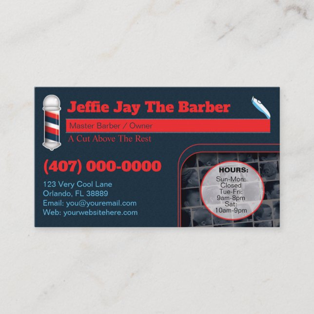 Carte de visite Barbershop (Modèle Barber) (Devant)