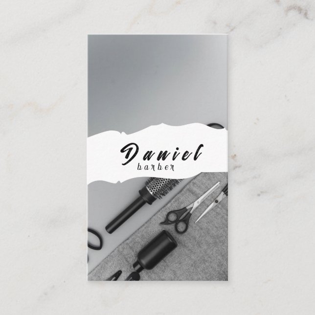 Carte de visite barbier (Devant)