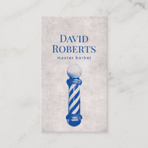 Carte De Visite Barbier Boutique Bleu Barbier Pole Barbier Cheveux