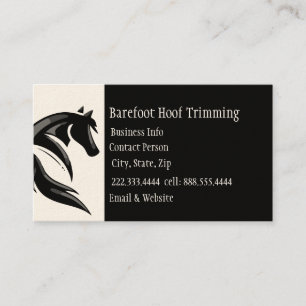 Carte De Visite Barefoot Hoof Trimming Black White Classic