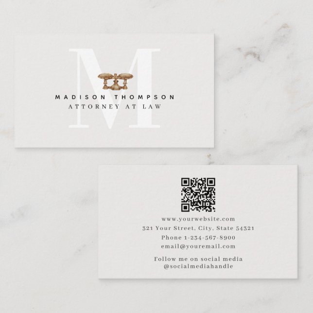 Carte De Visite Barème de droit professionnel Avocat de justice Co (Devant / Derrière)