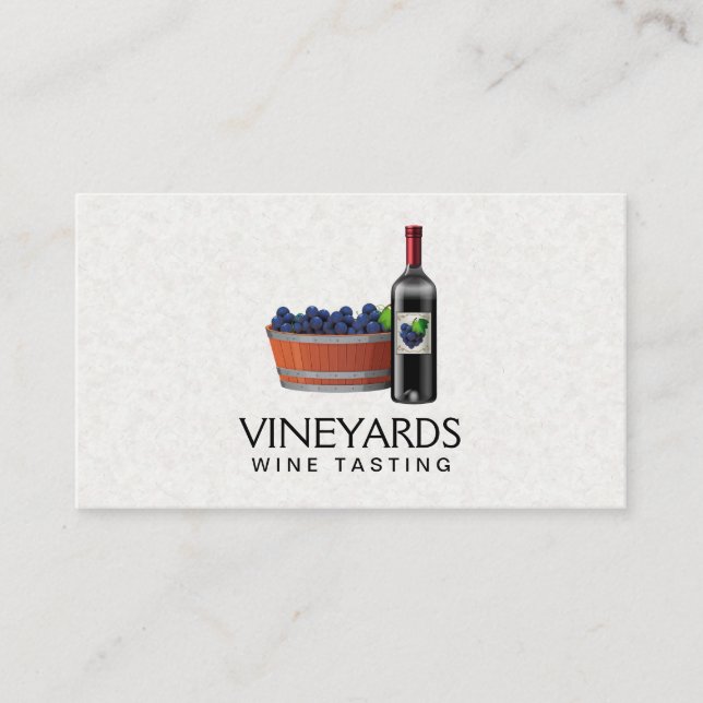 Carte De Visite Baril de vin de raisin | Bouteille de vin (Devant)